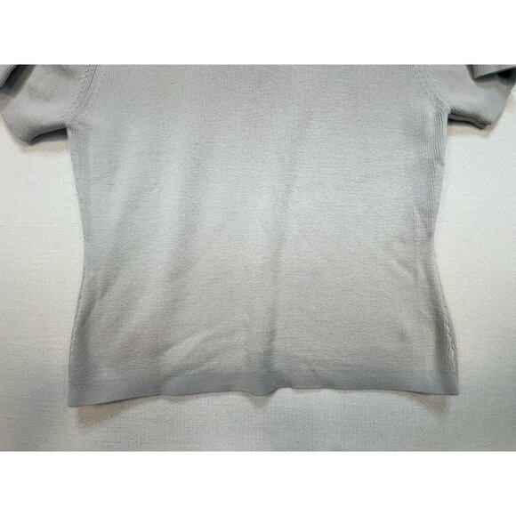 Vintage Tailor B. Moss Womens Knit Short Sleeve T-Shirt Sze L Gray Casual Summer - Picture 9 of 10